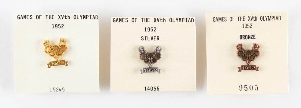Helsinki 1952 Summer Olympics (3) Winner's Medal Pins - Gold,