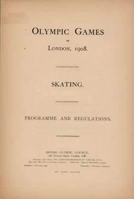 Lot #3295 London 1908 Olympics Figure Skating Booklet - Image 2