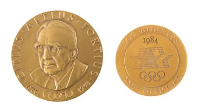 Lot #3408 Los Angeles 1984 Summer Olympics Bronze Volunteer Medal and Olympic Committee Commemorative Medal - Image 1