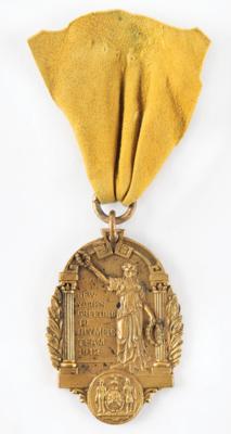 Lot #3194 Stockholm 1912 Olympics NYC Homecoming Badge - Image 1