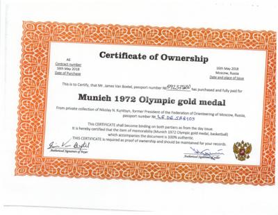 Lot #3088 Munich 1972 Summer Olympics Gold Winner's Medal for Basketball - Image 10