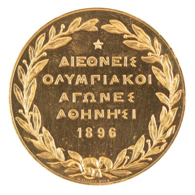 Lot #3111 Athens 1896 Olympics Gilt Bronze Participation Medal in Box - Image 2