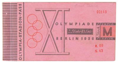 Lot #3338 Berlin 1936 Summer Olympics Ticket Booklet with (2) Tickets - One for Athletics on Aug. 4 (Jesse Owens Gold Medal Event) - Image 3