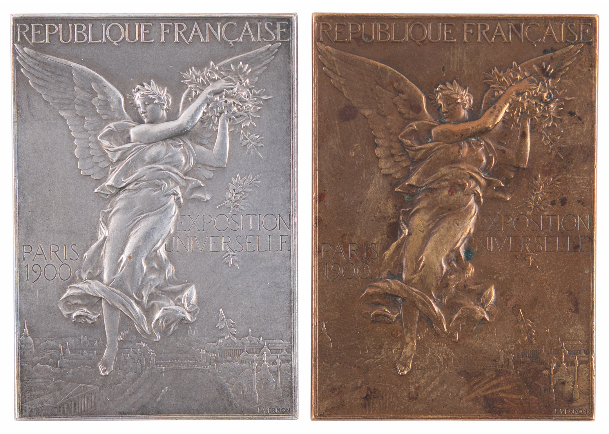 Lot #3055 Paris 1900 Olympics (2) Winner's Medals ? Shooting / Physical Exercise and Sports - Image 1