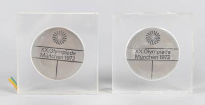 Lot #3145 Munich 1972 Summer Olympics (2) Steel Participation Medals - Image 1