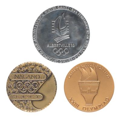 Lot #3150 Olympics (3) Participation Medals ?Los Angeles 1984, Albertville 1992, and Nagano 1998 - Image 1