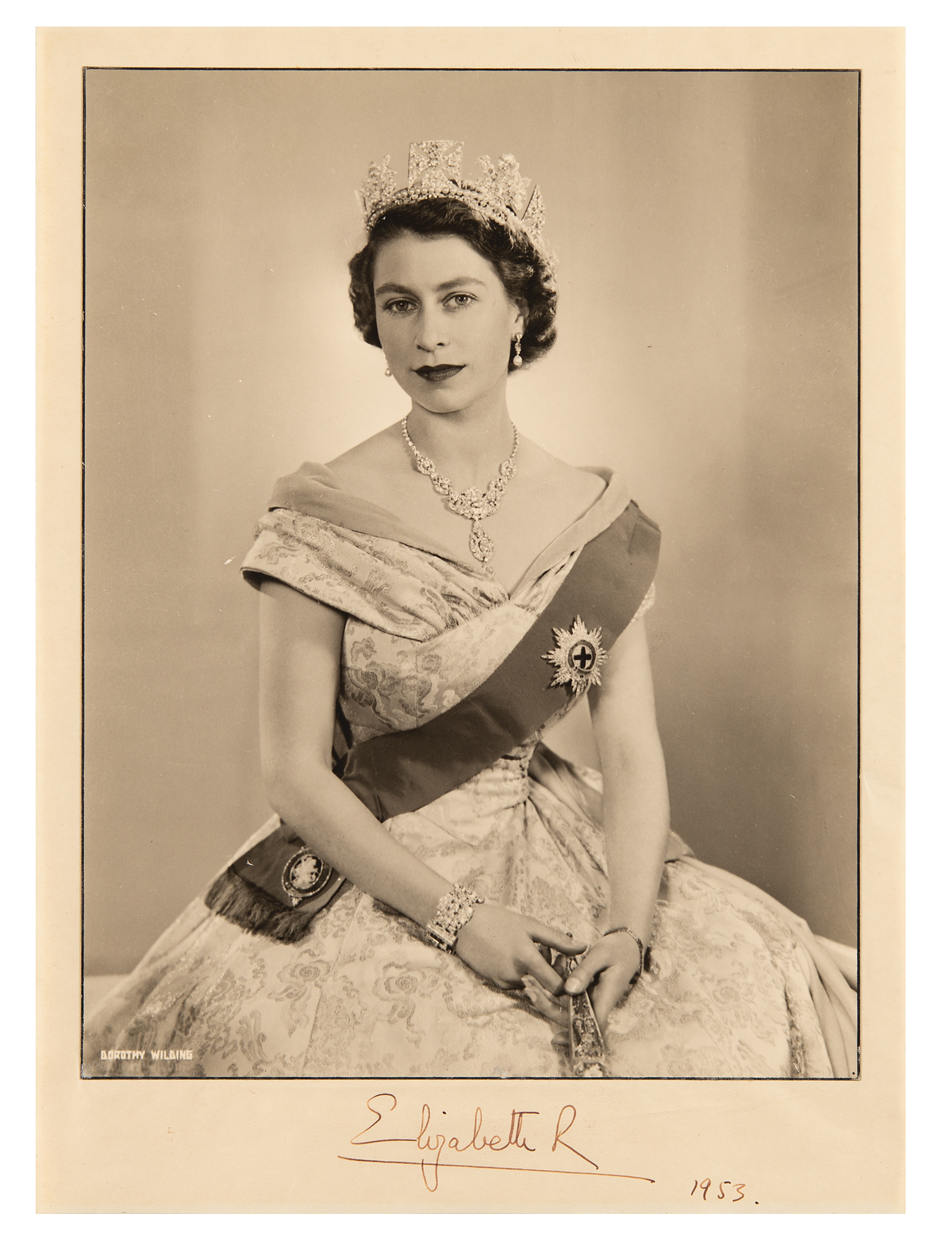 Queen Elizabeth II Signed Portrait Photograph by Dorothy Wilding | RR