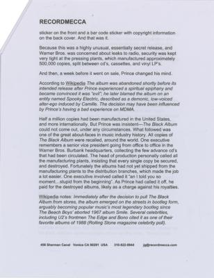 Lot #432 Prince: The Black Album - Extremely Rare Sealed Example - Image 5