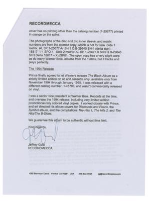 Lot #432 Prince: The Black Album - Extremely Rare Sealed Example - Image 7