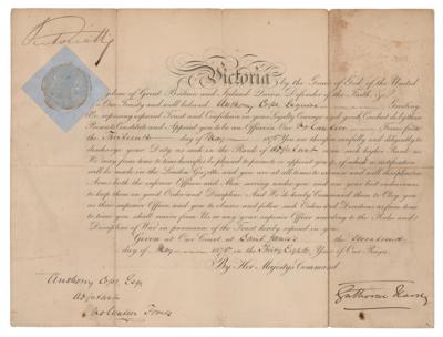 Lot #233 Queen Victoria Signed Military Commission - Image 1