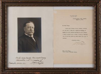 Lot #122 William H. Taft (2) Signed Items as Chief Justice ? TLS and Photograph - Image 1