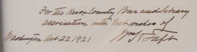 Lot #122 William H. Taft (2) Signed Items as Chief Justice ? TLS and Photograph - Image 5