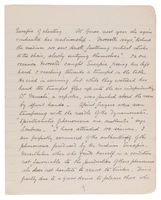 Lot #395 Arthur Conan Doyle Handwritten Notebook on Spiritualism - 30+ Pages on Seances, Mediums, Dickens and Automatic Writing - Image 5