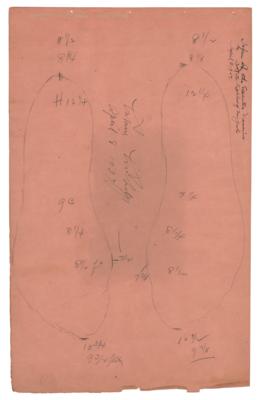 Lot #58 Calvin Coolidge Signed Presidential Foot Tracings - Image 1