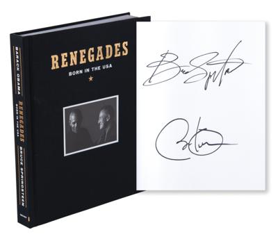 Lot #112 Barack Obama and Bruce Springsteen Signed Book ?Renegades: Born in the USA - Image 1