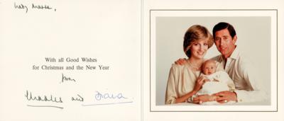 Lot #224 Princess Diana and King Charles III Signed Christmas Card (1982) - Image 1