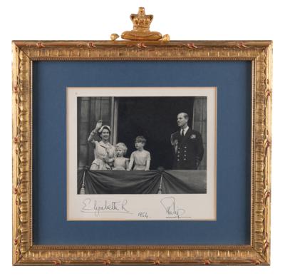 Lot #141 Queen Elizabeth II and Prince Philip Signed Photograph - Image 1