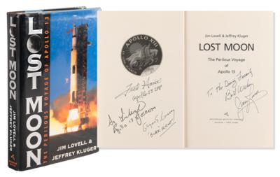 Lot #290 Apollo 13: Lovell, Haise, Liebergot, and Lunney Signed Book - Image 1