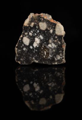 Lot #338 Northwest Africa (NWA) 11303 Lunar Meteorite Slice with Charlie Duke and Dave Scott Signed Photograph: Eye-catching slice of a lunar meteorite, paired with a photo signed by two moon rock?collecting moonwalkers - Image 2