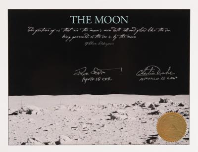 Lot #338 Northwest Africa (NWA) 11303 Lunar Meteorite Slice with Charlie Duke and Dave Scott Signed Photograph: Eye-catching slice of a lunar meteorite, paired with a photo signed by two moon rock?collecting moonwalkers - Image 9