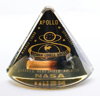 Lot #295 Apollo 8 Flown Heat Shield Ablator Flown Heat Shield Lucite - Image 1
