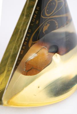 Lot #295 Apollo 8 Flown Heat Shield Ablator Flown Heat Shield Lucite - Image 2