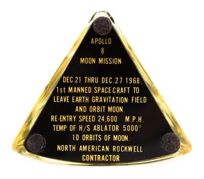 Lot #295 Apollo 8 Flown Heat Shield Ablator Flown Heat Shield Lucite - Image 4