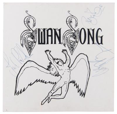 Lot #428 Led Zeppelin Signed 'Houses of the Holy' Album and 'Swan Song' Record Display - Image 1