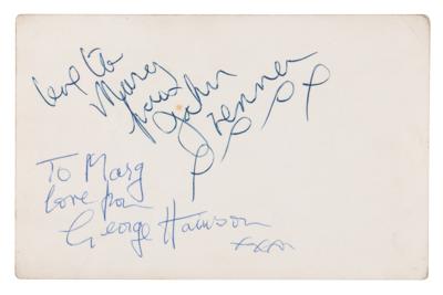 Lot #426 Beatles: John Lennon and George Harrison Signed Promotional Card (circa 1962) - Image 2