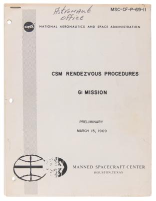 Lot #286 Apollo 11 NASA Manual - 'CSM Rendezvous Procedures, G1 Mission, Preliminary' - Image 1