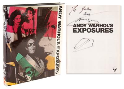 Lot #374 Andy Warhol Twice-Signed Book - Andy Warhol's Exposures - Image 1