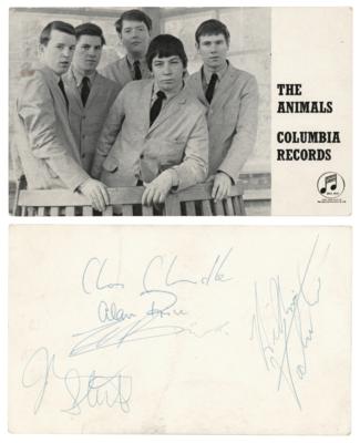 Lot #453 The Animals Signed Promotional Card - Image 1