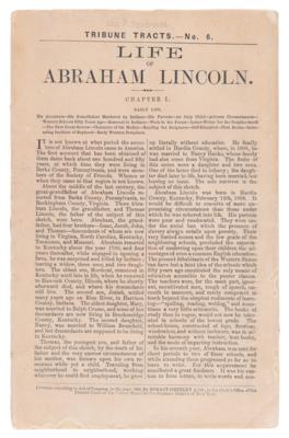 Lot #85 Abraham Lincoln: 1860 Campaign Biography Pamphlet by John Locke Scripps - Image 1