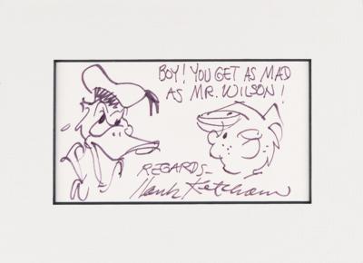 Lot #385 Hank Ketcham Original Sketch of Donald Duck and Dennis the Menace - Image 2