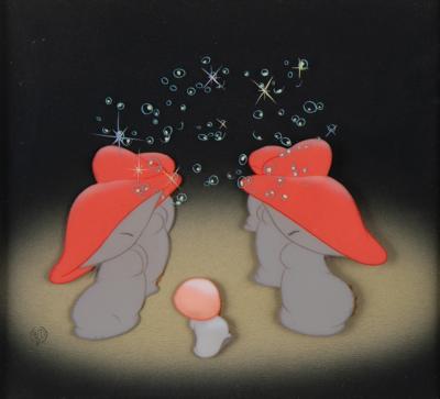 Lot #378 Mushroom dancers production cel from Fantasia's 'Nutcracker Suite' segment (Walt Disney Studios, 1940) - Image 1