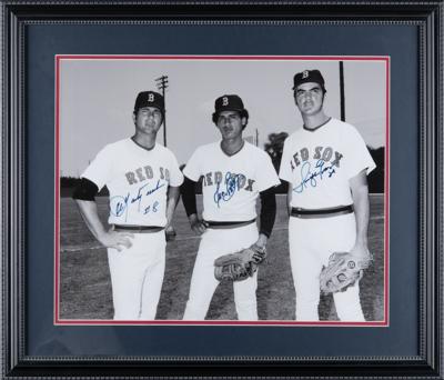 Lot #588 Boston Red Sox: Yastrzemski, Evans, and Beniquez Signed Photograph - Image 2