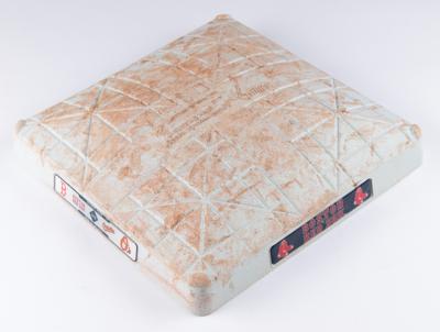 Lot #592 Fenway Park: Boston Red Sox vs. Baltimore Orioles Game-Used Base and Lineup Card Group Lot - Image 2