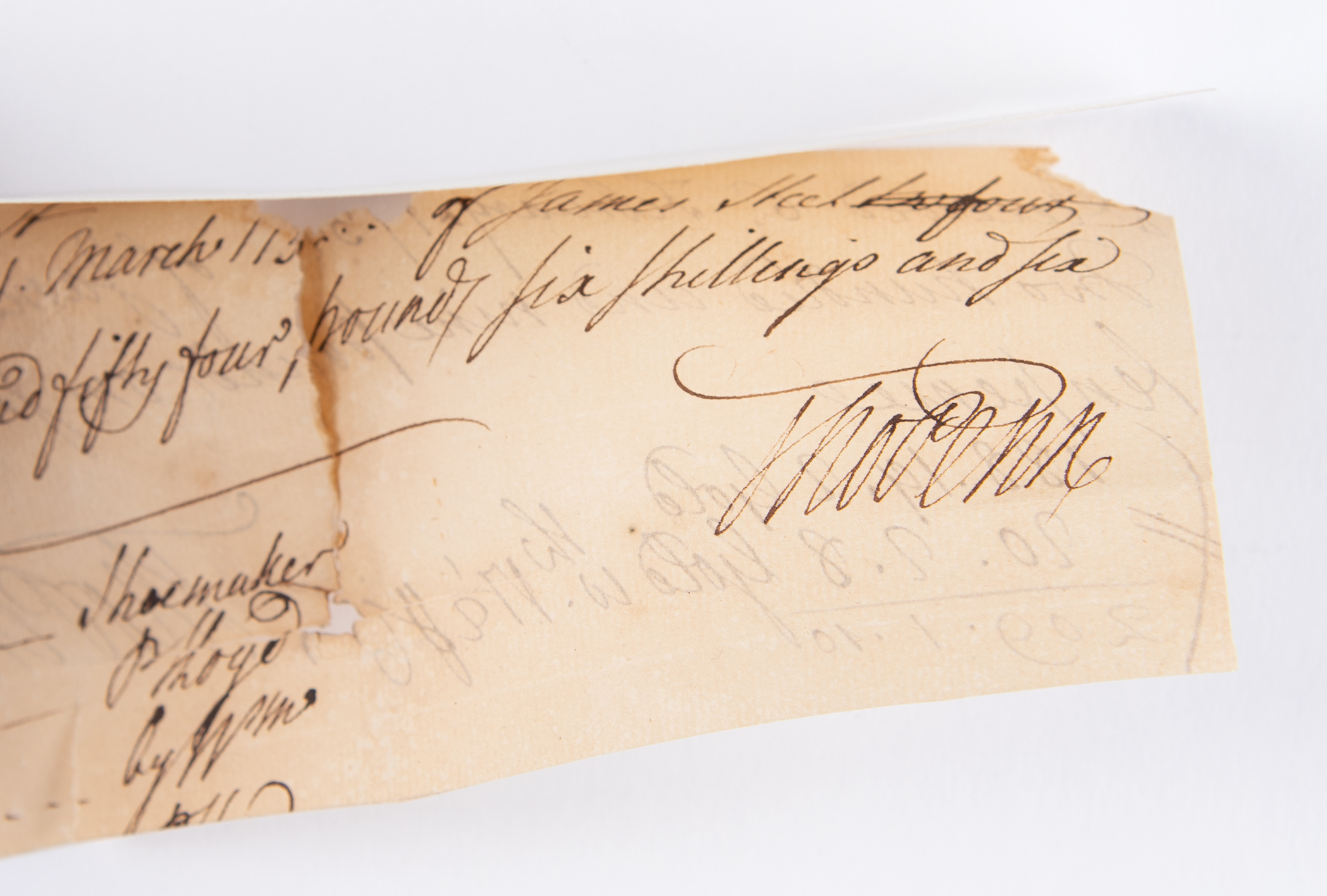 Lot #217 Thomas Penn Twice-Signed Document - Image 2