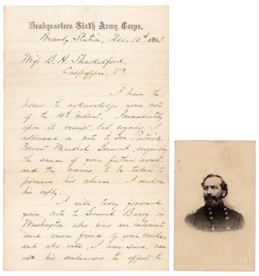 Lot #268 John Sedgwick Autograph Letter Signed with Original Photograph - Image 1