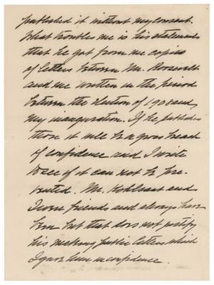 Lot #121 William H. Taft Autograph Letter Signed on Unauthorized Publication of Private Letters to Roosevelt - Image 2