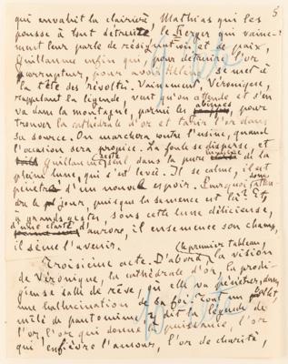 Lot #403 Emile Zola and Alfred Bruneau Autograph Manuscripts Signed - 