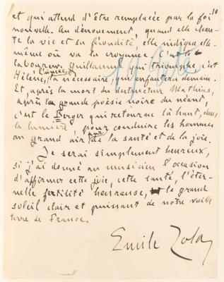 Lot #403 Emile Zola and Alfred Bruneau Autograph Manuscripts Signed - 