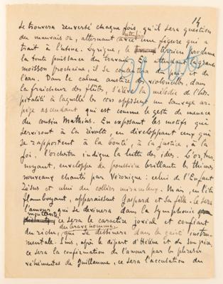 Lot #403 Emile Zola and Alfred Bruneau Autograph Manuscripts Signed - 