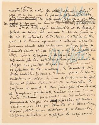 Lot #403 Emile Zola and Alfred Bruneau Autograph Manuscripts Signed - 