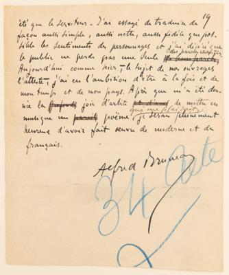 Lot #403 Emile Zola and Alfred Bruneau Autograph Manuscripts Signed - 