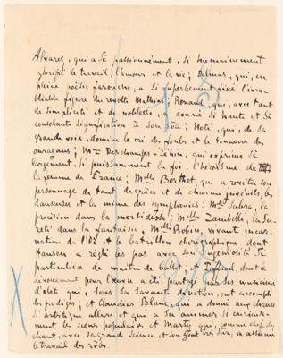 Lot #403 Emile Zola and Alfred Bruneau Autograph Manuscripts Signed - 