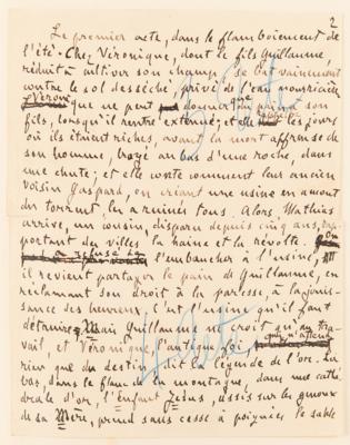 Lot #403 Emile Zola and Alfred Bruneau Autograph Manuscripts Signed - 