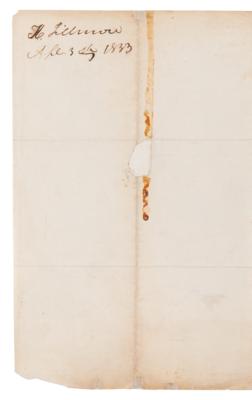 Lot #11 Millard Fillmore Autograph Letter Signed on the Death of the Former First Lady: 