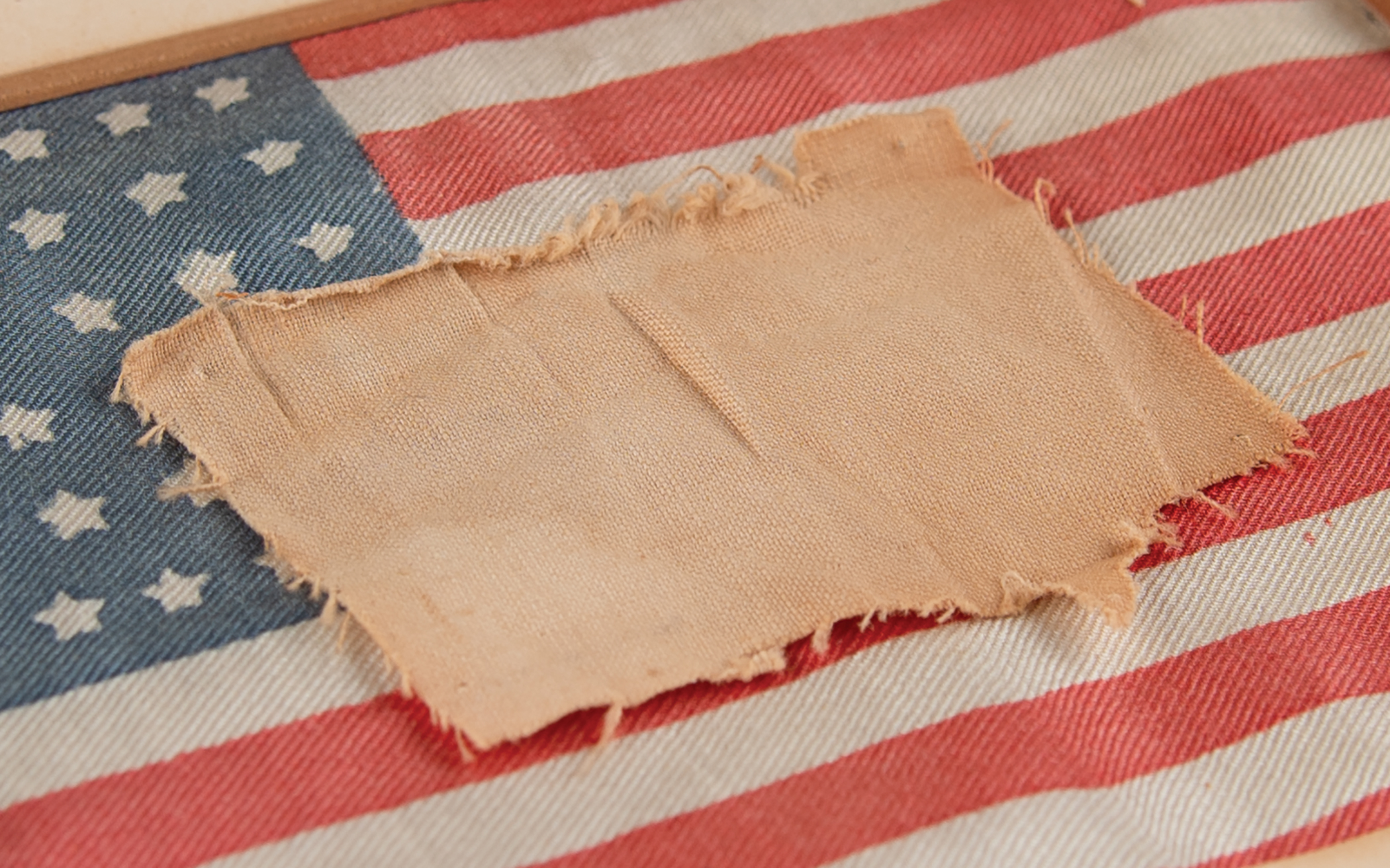 Lot #13 Abraham Lincoln Swatch of Bloodstained Bandage from the Petersen House, Obtained by War Department Employee Henry S. Safford - Image 1