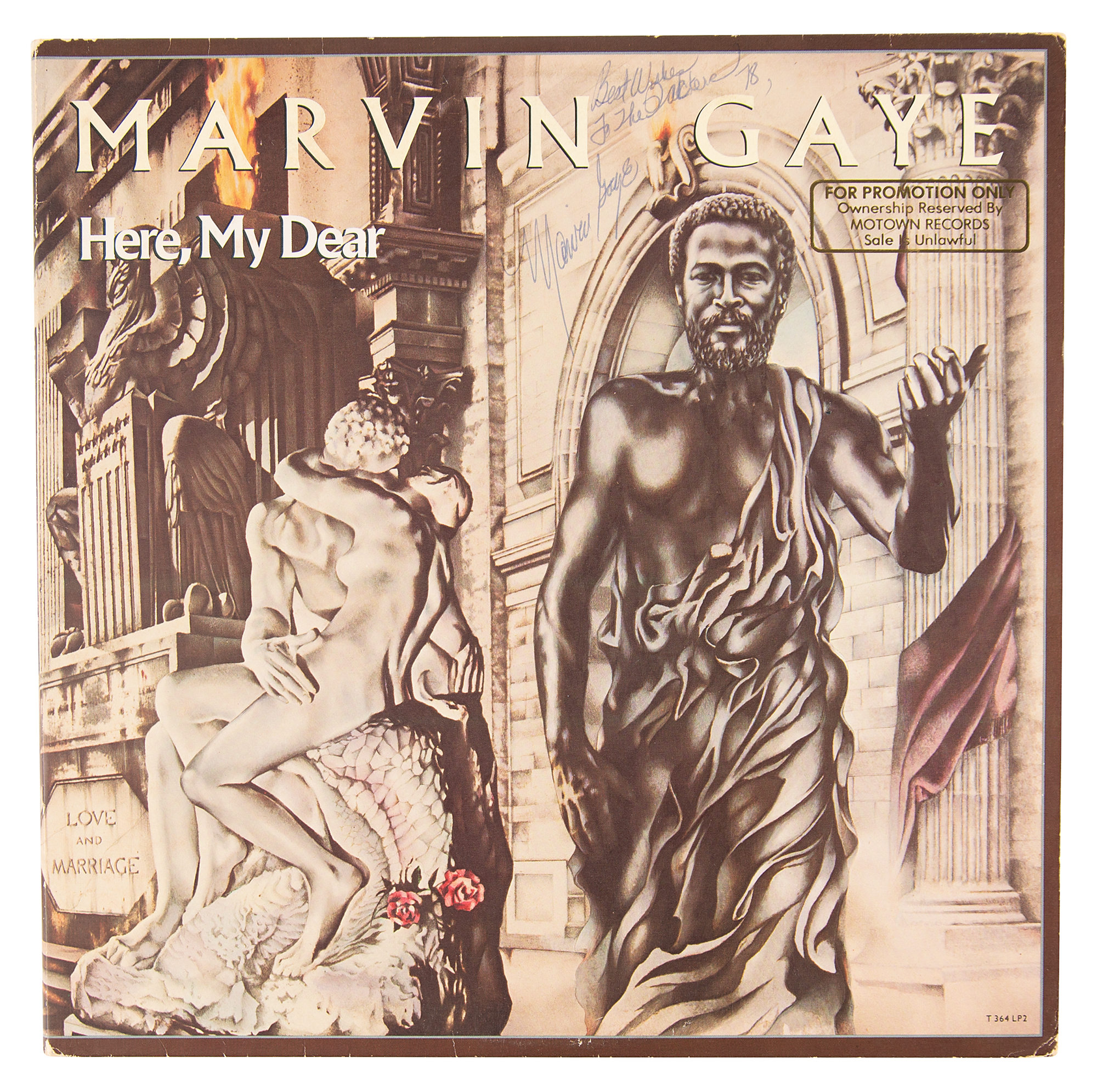 Marvin Gaye Signed Album - Here, My Dear (promotional), image size:2000x1991